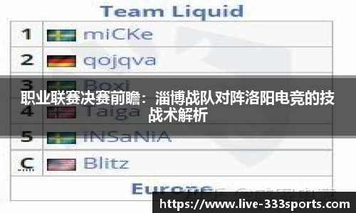 职业联赛决赛前瞻：淄博战队对阵洛阳电竞的技战术解析