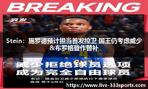 Stein：施罗德预计担当首发控卫 国王仍考虑威少&布罗格登作替补